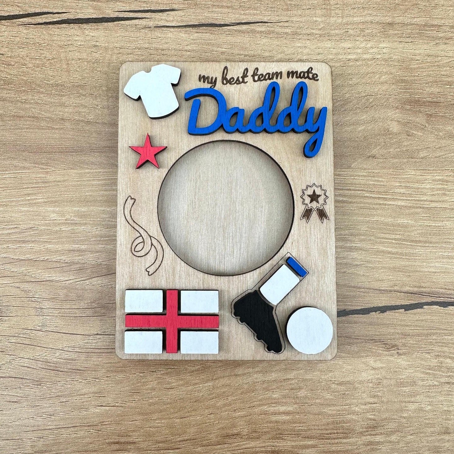Magnetic Photo Frame Gift for Daddy | England Football Themed
