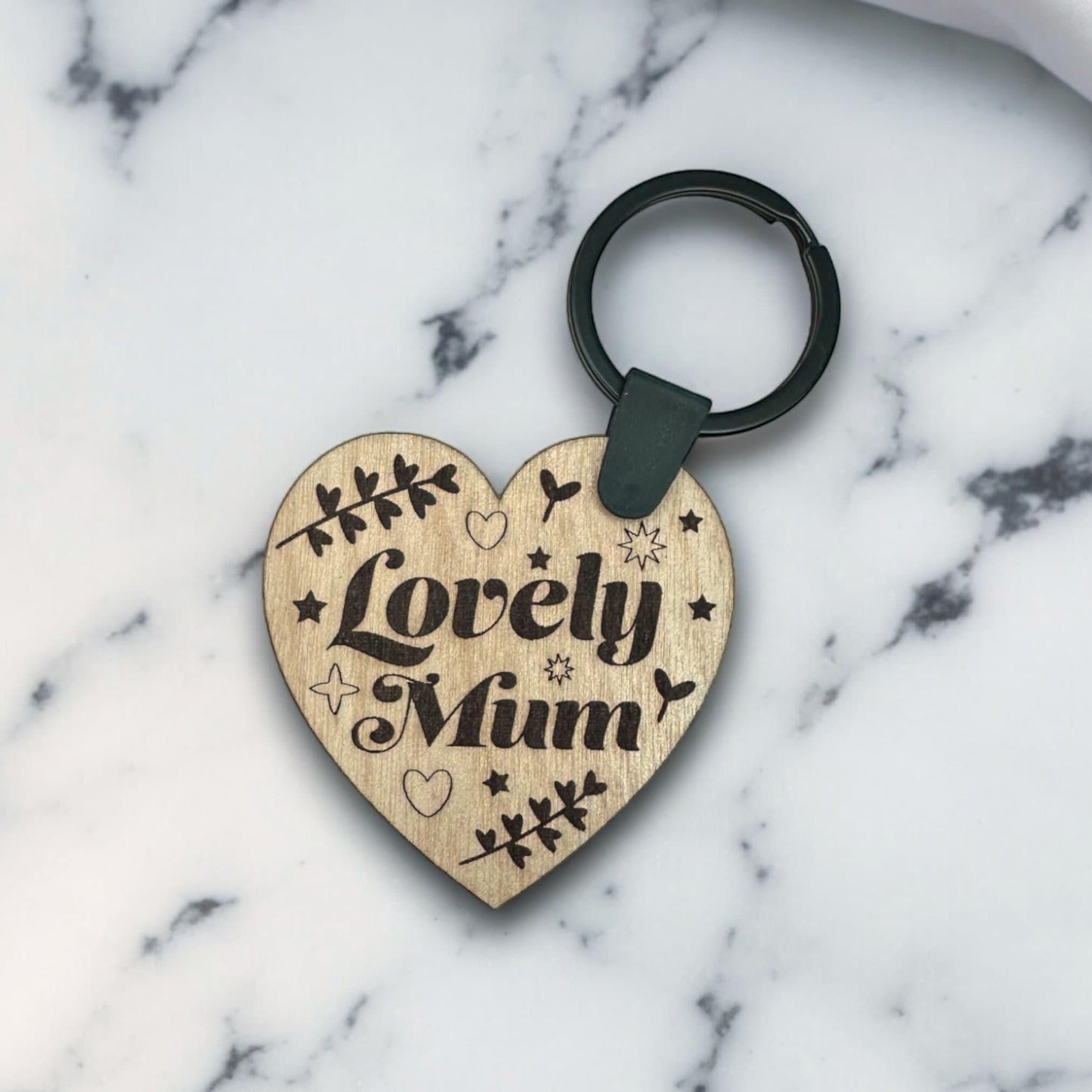 Key Chain Laser Cut and Engraved Gift for Mum - Choice of 3 - Plant Mum | Best Mum | Lovely Mum