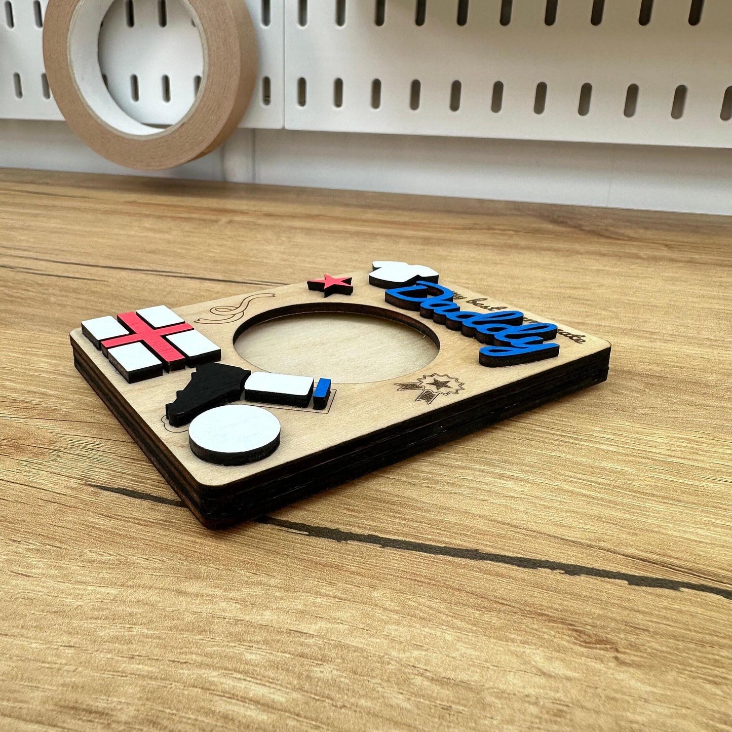 Magnetic Photo Frame Gift for Daddy | England Football Themed