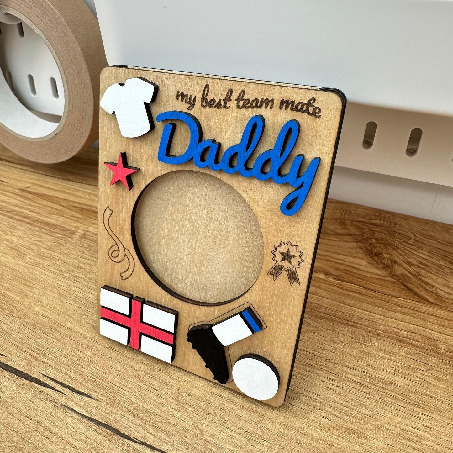 Magnetic Photo Frame Gift for Daddy | England Football Themed