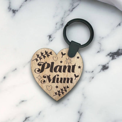 Key Chain Laser Cut and Engraved Gift for Mum - Choice of 3 - Plant Mum | Best Mum | Lovely Mum