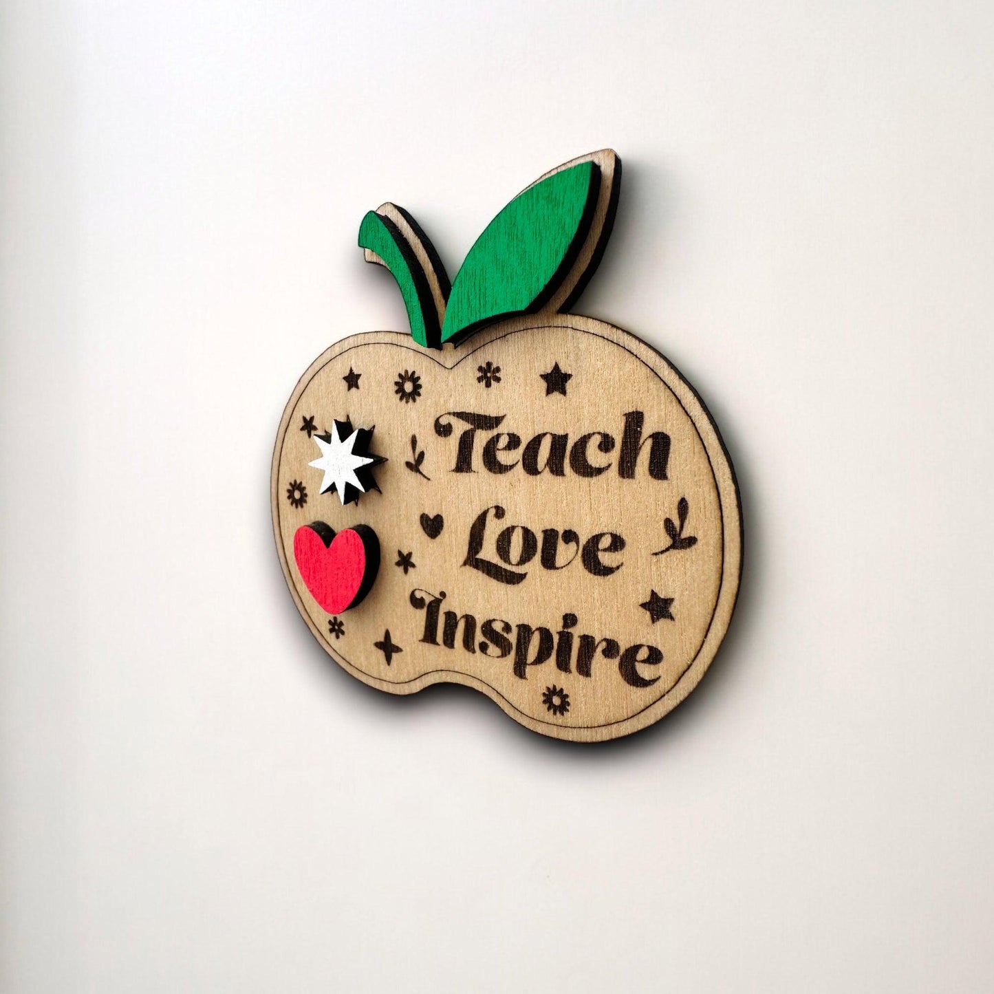 Teacher Fridge Magnet Appreciation/Thank You Gift - "Teach Love Inspire" Engraved Design