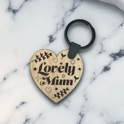 Key Chain Laser Cut and Engraved Gift for Mum - Choice of 3 - Plant Mum | Best Mum | Lovely Mum
