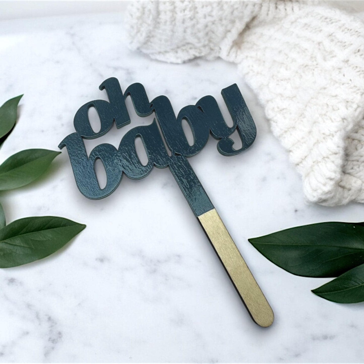 Baby Shower "Oh Baby" Laser Cut Cake Topper for Gender Neutral, Gender Reveal - Choice of Colours