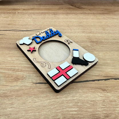 Magnetic Photo Frame Gift for Daddy | England Football Themed