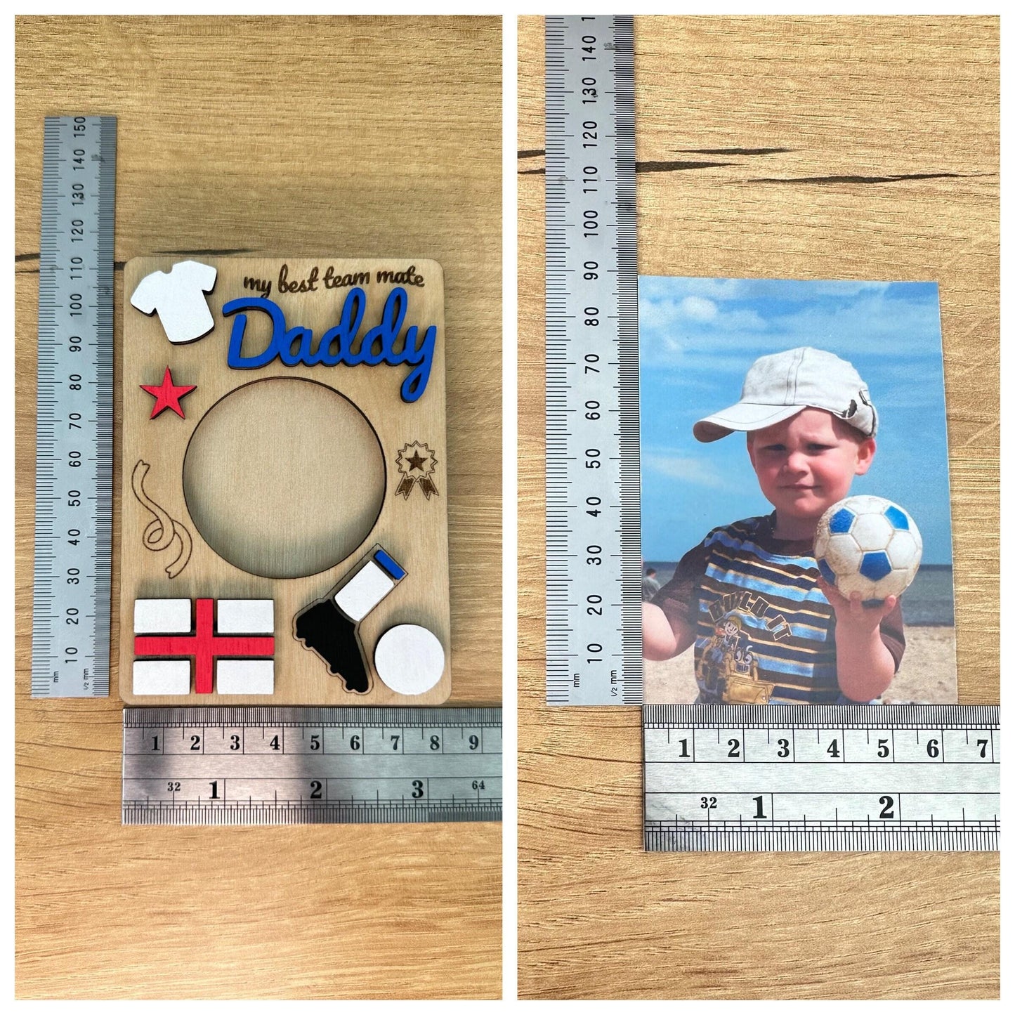 Magnetic Photo Frame Gift for Daddy | England Football Themed
