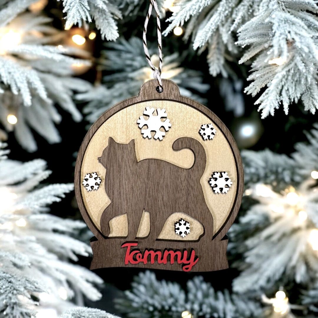 Personalised Pet Silhouette and Name Christmas Decoration