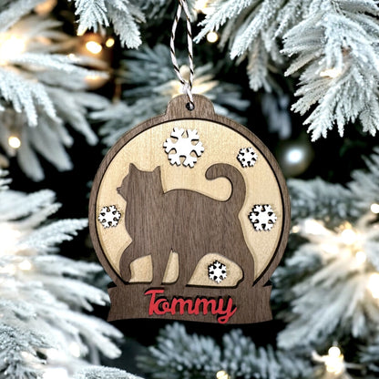 Personalised Pet Silhouette and Name Christmas Decoration