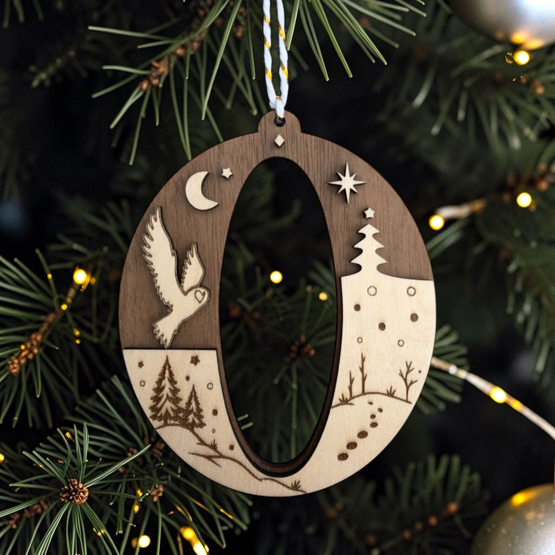 Wooden Letter Christmas Ornament, Custom Initial Christmas Tree Decoration