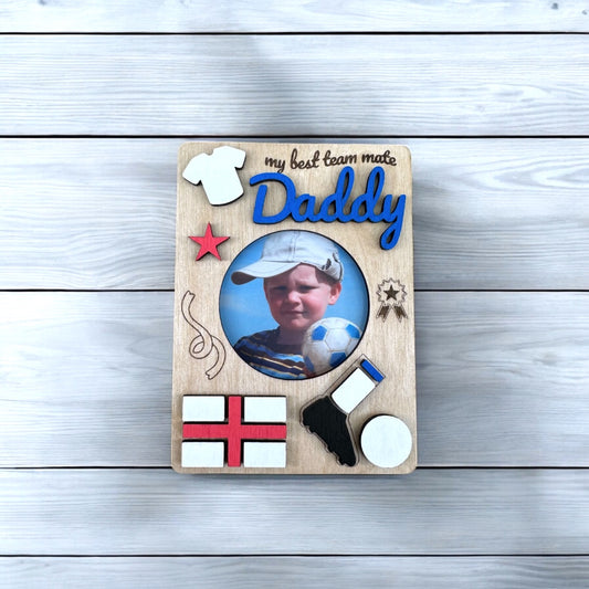 Magnetic Photo Frame Gift for Daddy | England Football Themed