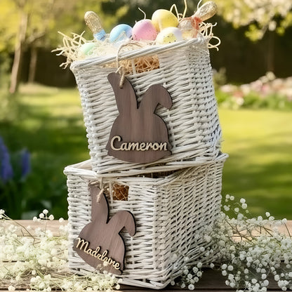 Personalised Easter Bunny Basket Tag - Wooden Name Tag