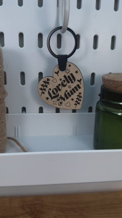 Key Chain Laser Cut and Engraved Gift for Mum - Choice of 3 - Plant Mum | Best Mum | Lovely Mum
