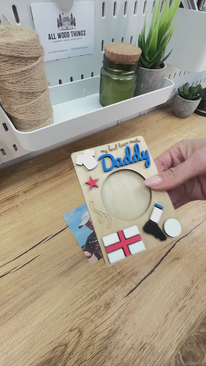 Magnetic Photo Frame Gift for Daddy | England Football Themed